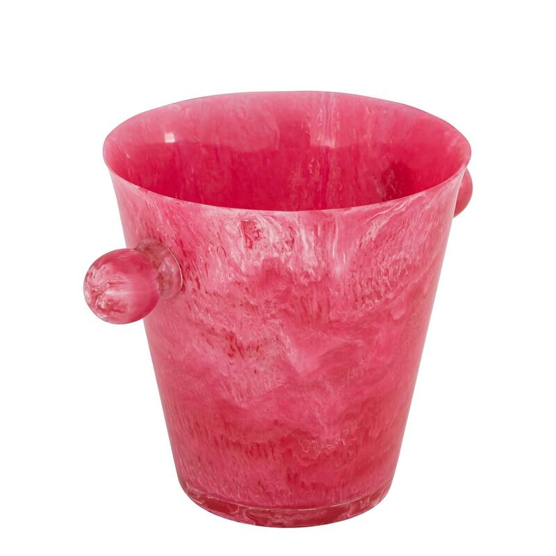 Pink Resin Ice Bucket w/Handles