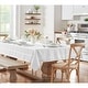preview thumbnail 16 of 43, Elegance Plaid Jacquard Woven Tablecloth 52" w x 70" l - White