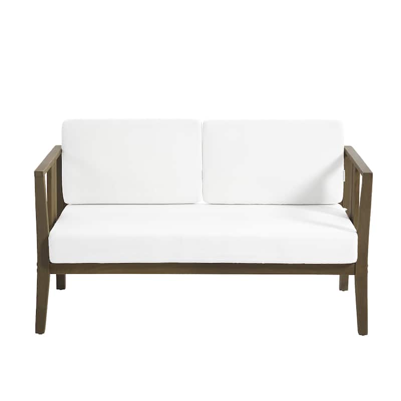 Teak Wood Weatherproof Outdoor Loveseat