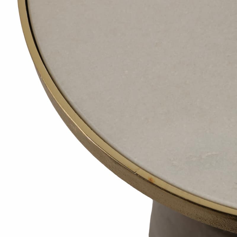 Metal Geometric Base End Table Marble Top - Green, 20 in. - 15" x 15" x 20"