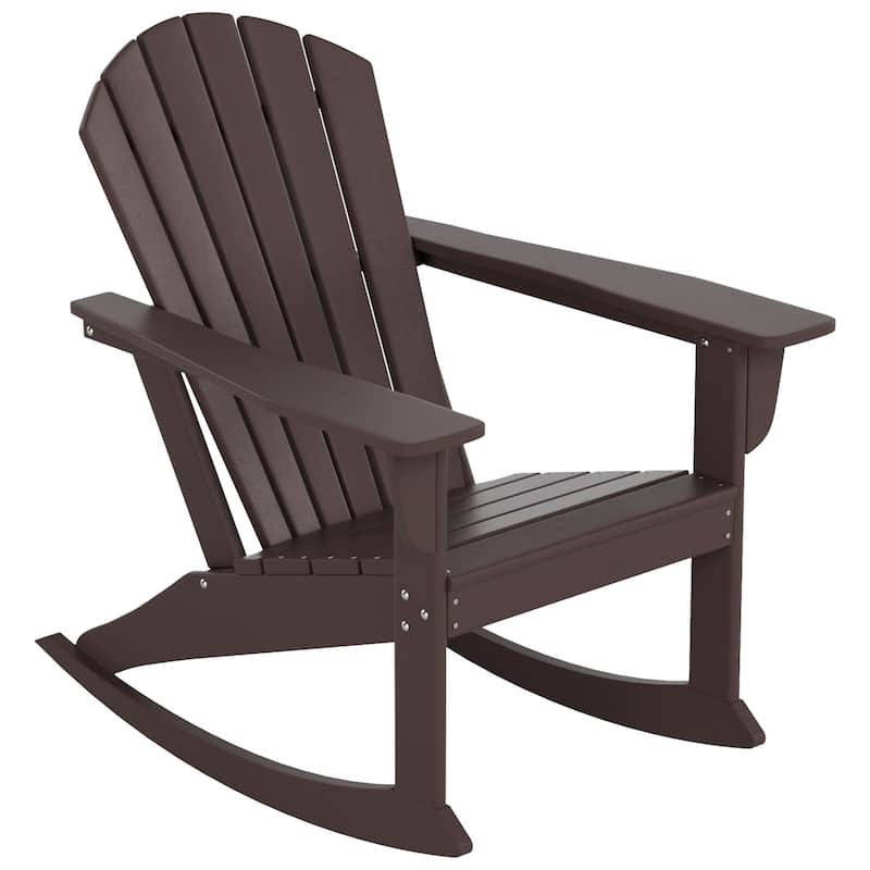 Laguna Hdpe All Weather Outdoor Patio Rocking Chair - Dark Brown