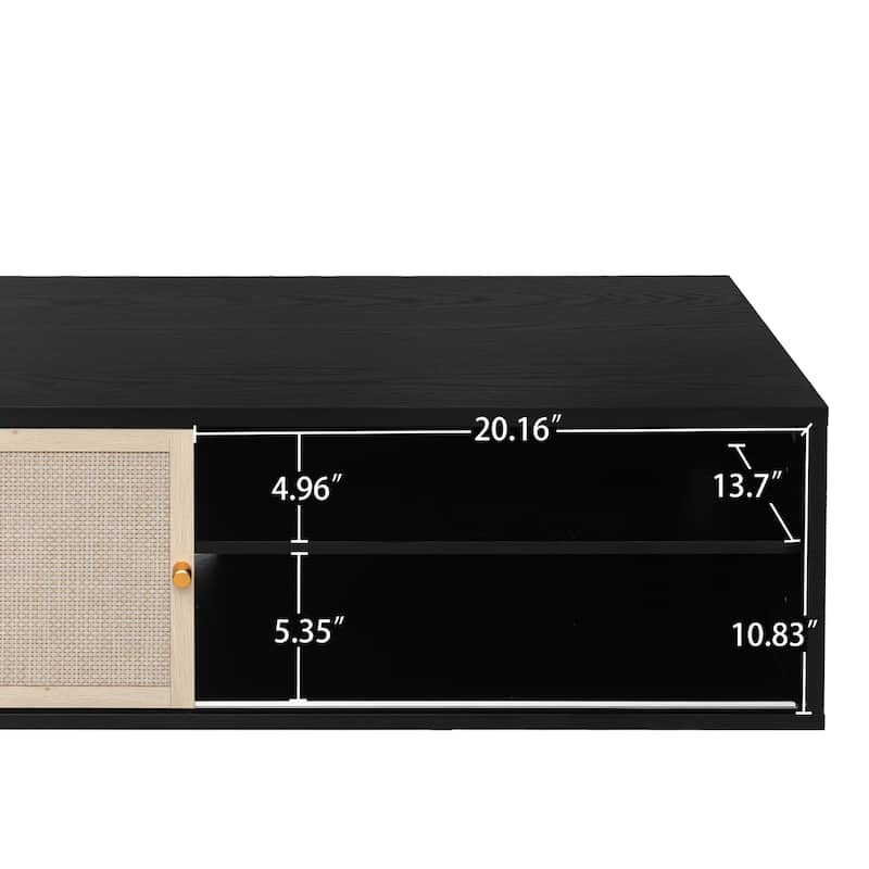 Floating TV Stand TV Console Media with Storage Shelves, Wall