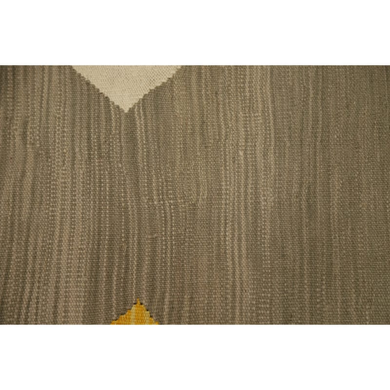 Hand Woven Oriental 100% Wool Carpet Southwestern Tribal Greys & Charcoal Kilim Area Rug - 9' 6'' X 8' 0''