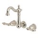 preview thumbnail 3 of 7, Heritage Two-Handle 3-Hole Wall Mount Bathroom Faucet Polished Nickel