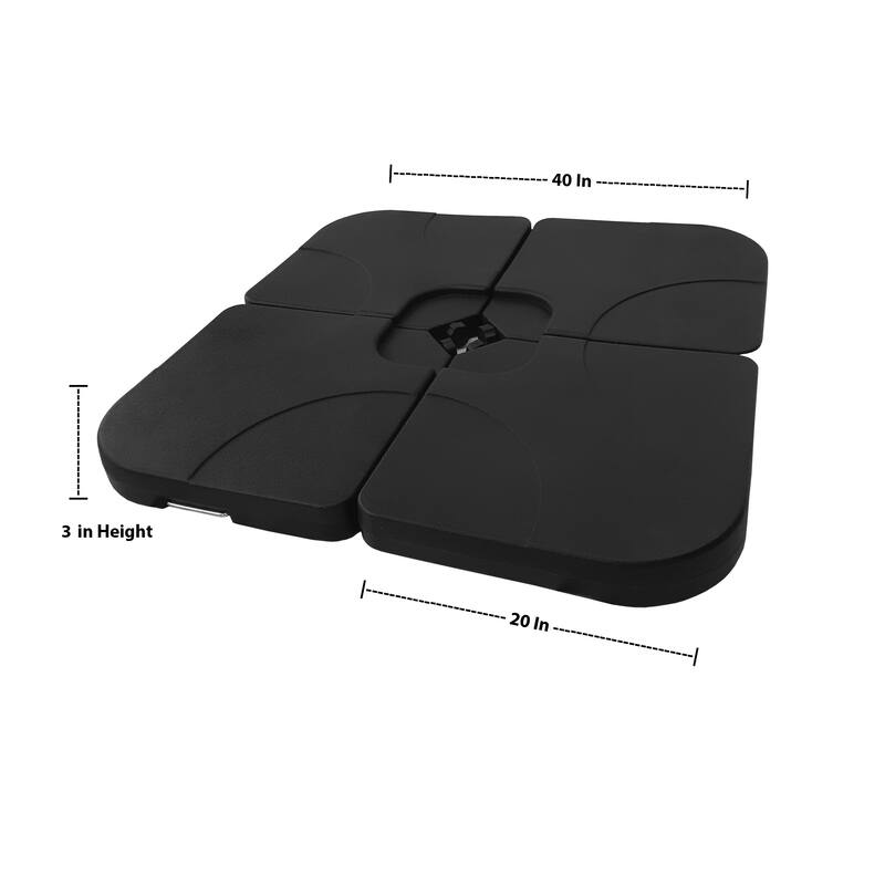 Hilford Cantilever 4-piece Heavy Duty Fillable Patio Umbrella Weighted Base Stand