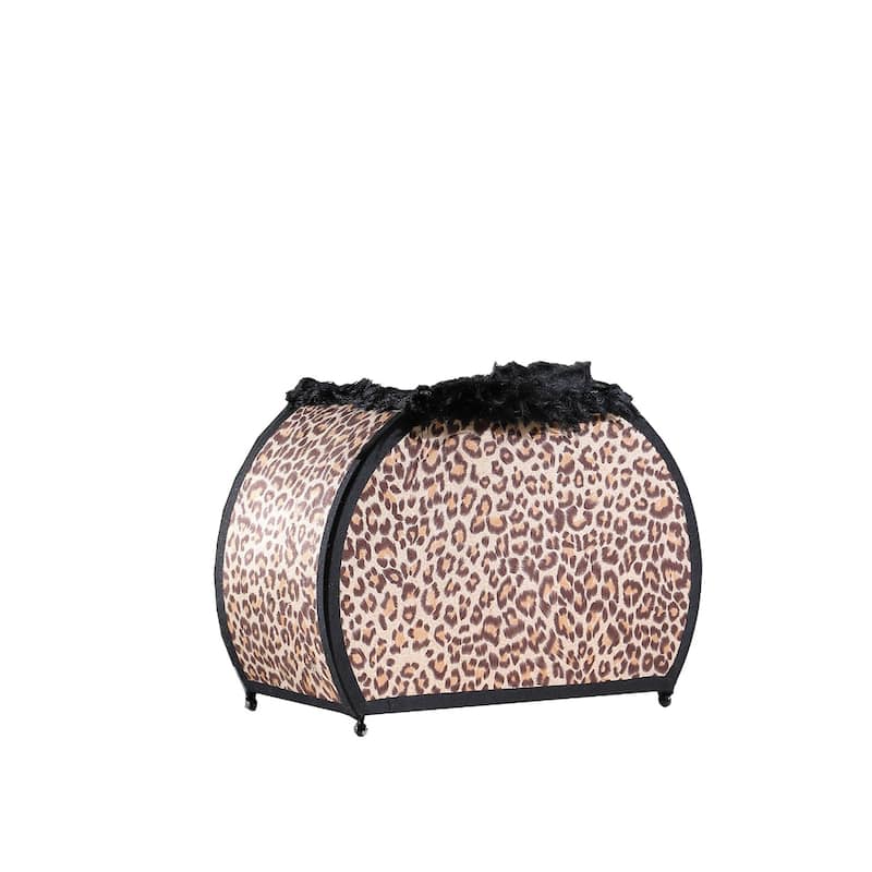 12" Brown and White Funky Leopard Pattern Novelty Table Lamp - 5" x 12" x 11.75"