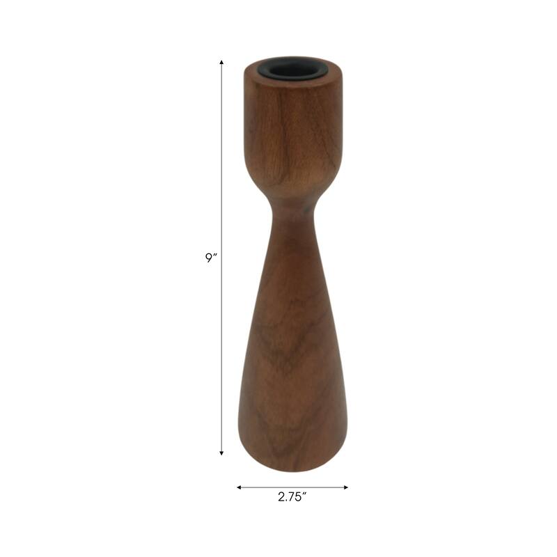 Mango Wood Taper Candle Holder Minimalist Silhouette Modern Design