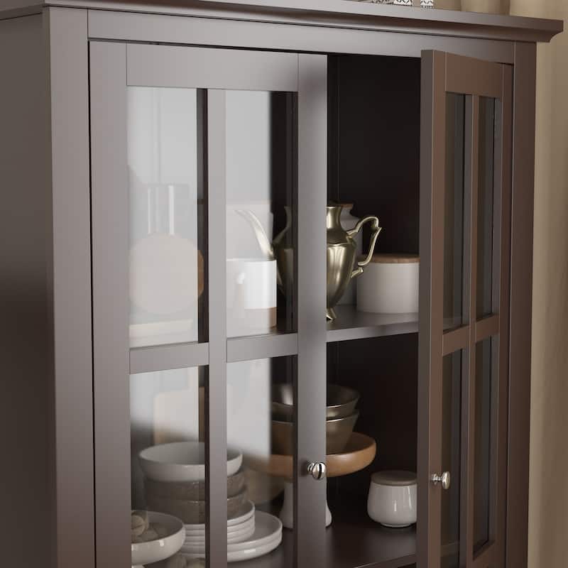 Kerrogee 55.1"H Bookcase Display Cabinet China Cabinet Glass Door