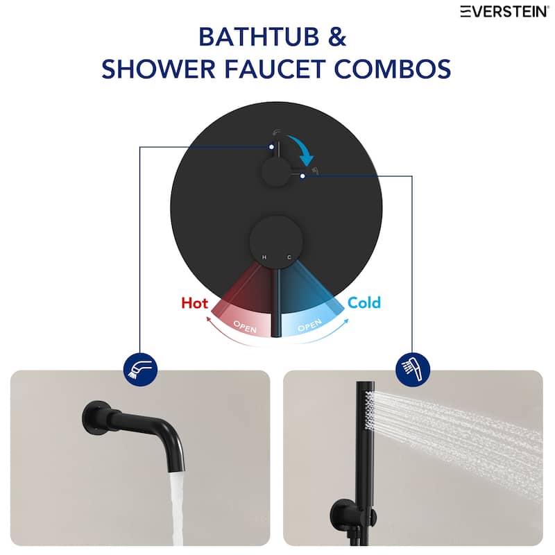 Wall-Mount Tub and Handheld Shower Faucet Set