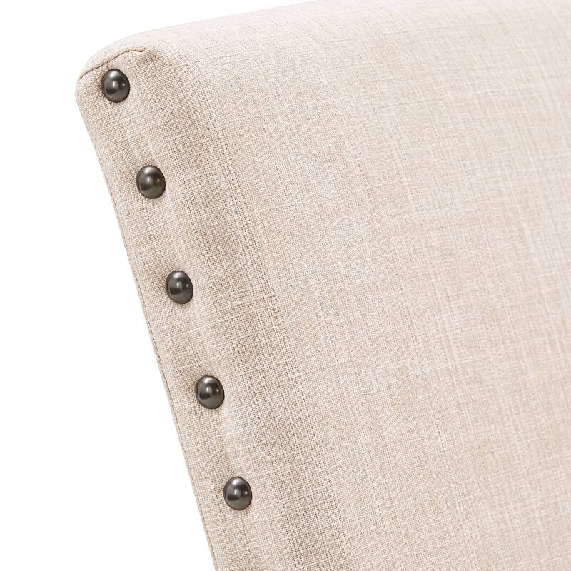 Voyager Nailhead Accent Parson Linen Dining Chair (Set of 2) by iNSPIRE Q Artisan