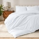 preview thumbnail 1 of 3, Bare Home Organic Cotton Percale Duvet Cover Set White - King