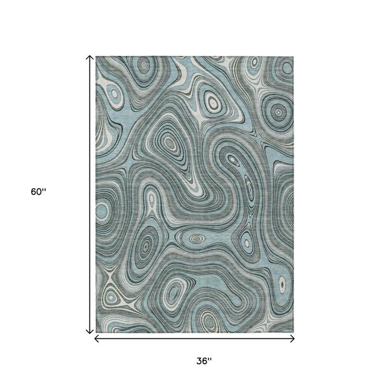 HomeRoots Geometric Transitional Rectangle Outdoor Rug