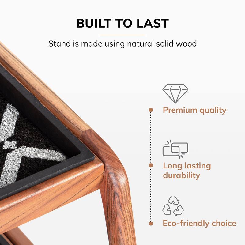 Jani Double-Tier Natural Stand 3-Pair Rubber Boot Trays