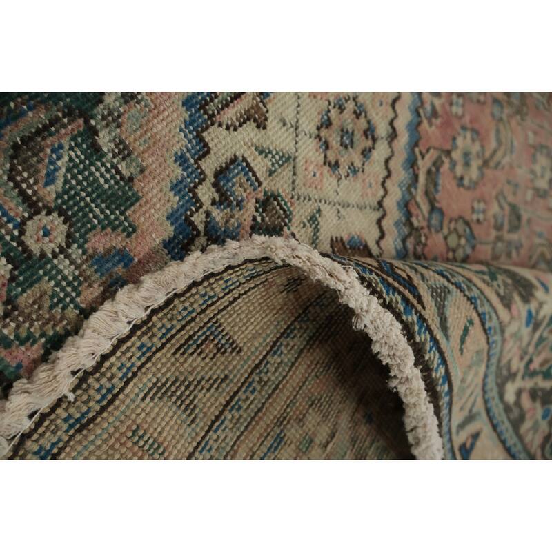 Hand Knotted Oriental 100% Wool Carpet Traditional Medallion Pink Tabriz Area Rug - 9' 4'' X 6' 4''