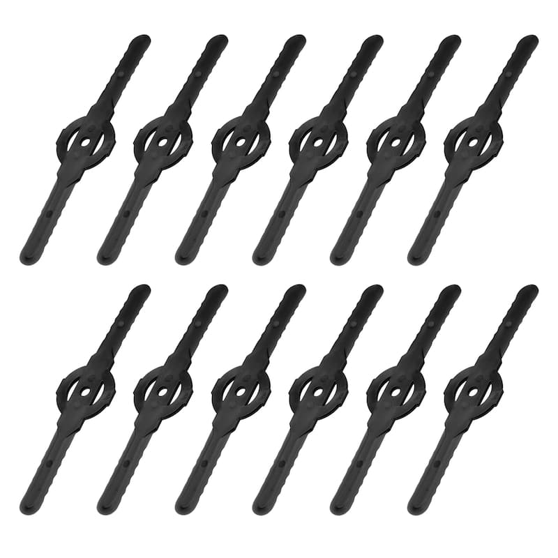 String Trimmer Head Blades Replace, 36Pcs Plastic Lawn Mower Weed Blades Black