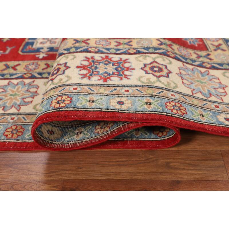 Red Kazak Area Rug Handmade Living Room Wool Carpet - 6'7" x 9'9"