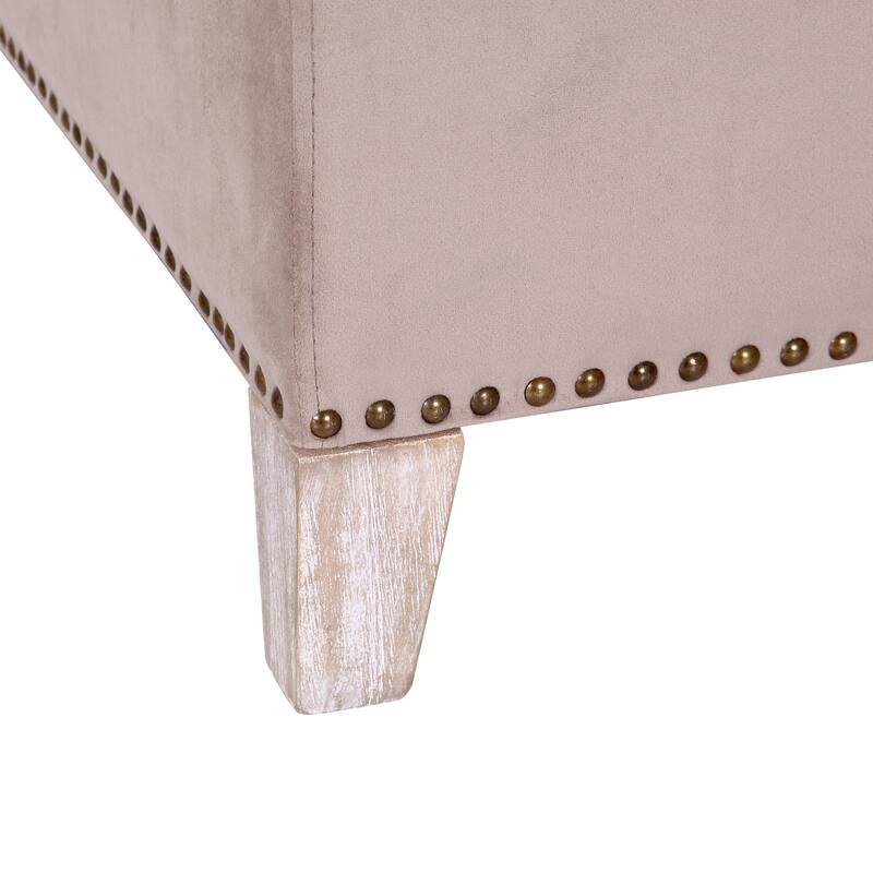 29.5" Wide Velvet Tufted Square Ottoman With Storage
