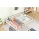preview thumbnail 4 of 4, Full Size Wood Upholstered Platform Bed with Guardrail and Pillow