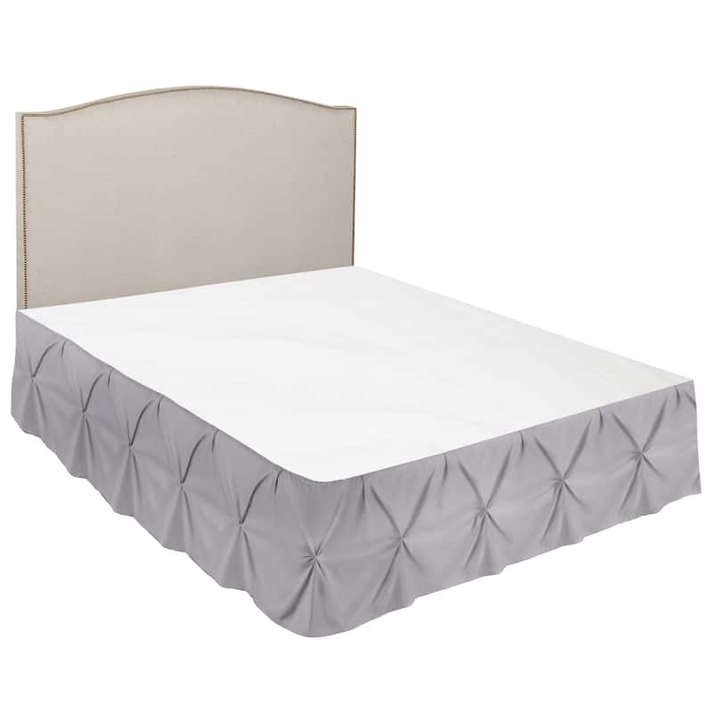 Nestl Pinch Pleat Bed Skirt - Soft Premium Microfiber Ruffle Bed Skirt - 14" Tailored Pintuck Wrap Around Dust Ruffle