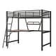 preview thumbnail 12 of 24, Industrial Modern Twin Size Loft Metal & MDF Bed with Built-in Desk and Shelf, Sturdy Construction & Safety Guaranteed, Black
