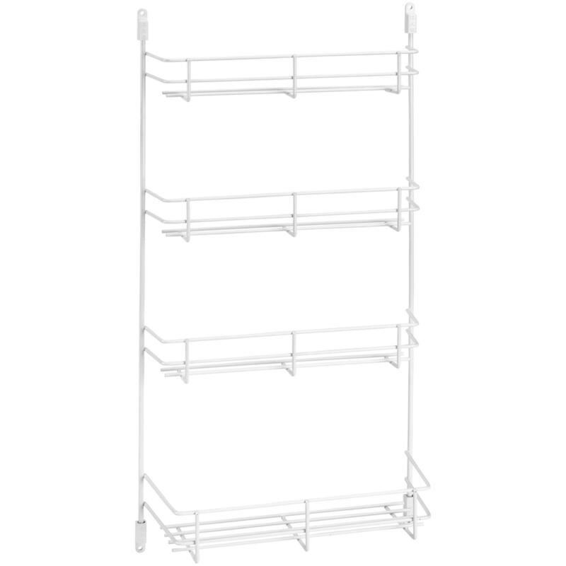 Rev-A-Shelf 565 Series 10 Inch Cabinet Door 4 Shelf Spice Rack - White