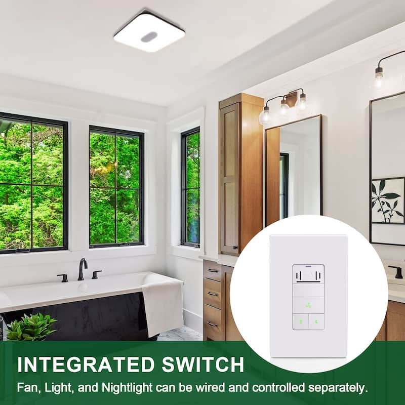 Single Pole Dimmer Switch for Led Light and Bathroom Fan