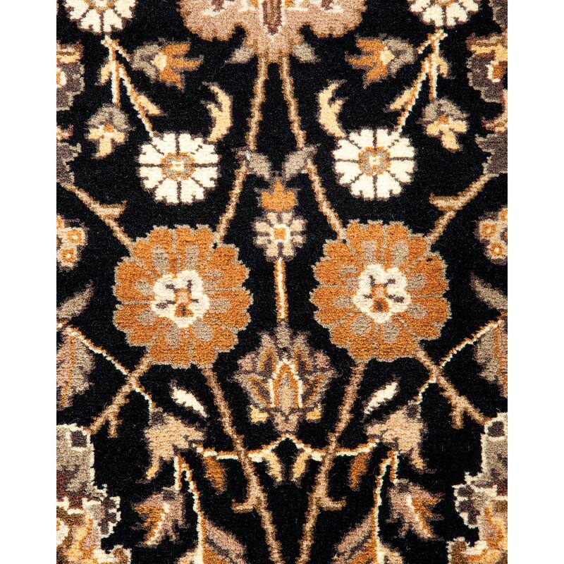 Overton Handknotted Wool Traditional Oriental Black Runner