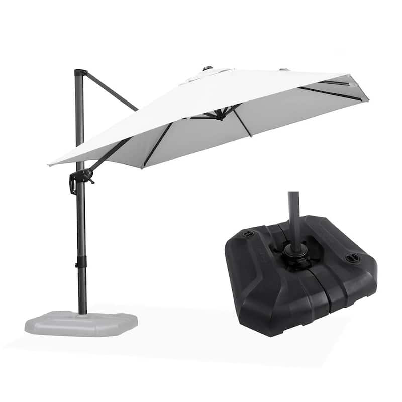 PURPLE LEAF 9 ft 360 Degree Rotation Patio Umbrella With Base