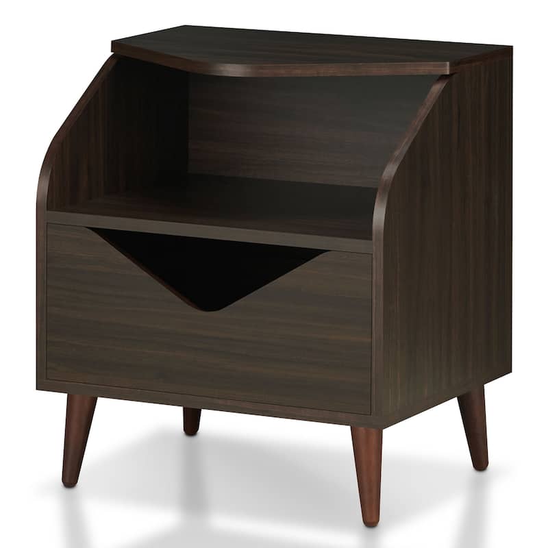 DH BASIC Mid-century Modern 20-inch 1-Shelf and 1-Drawer End Table by Denhour