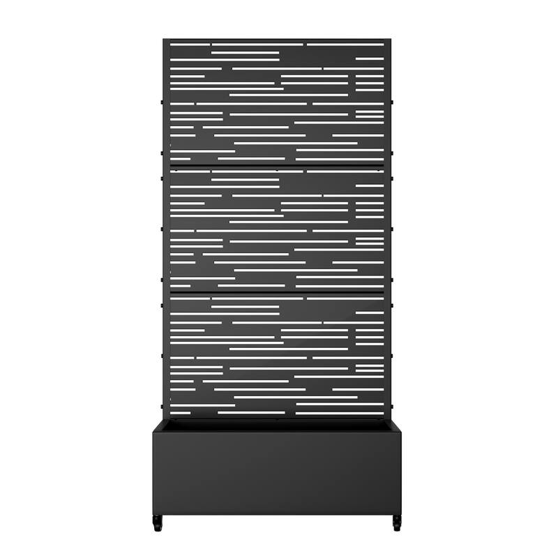 Raised Garden Bed Planter with Trellis Movable Planter Box with Lockable Wheels