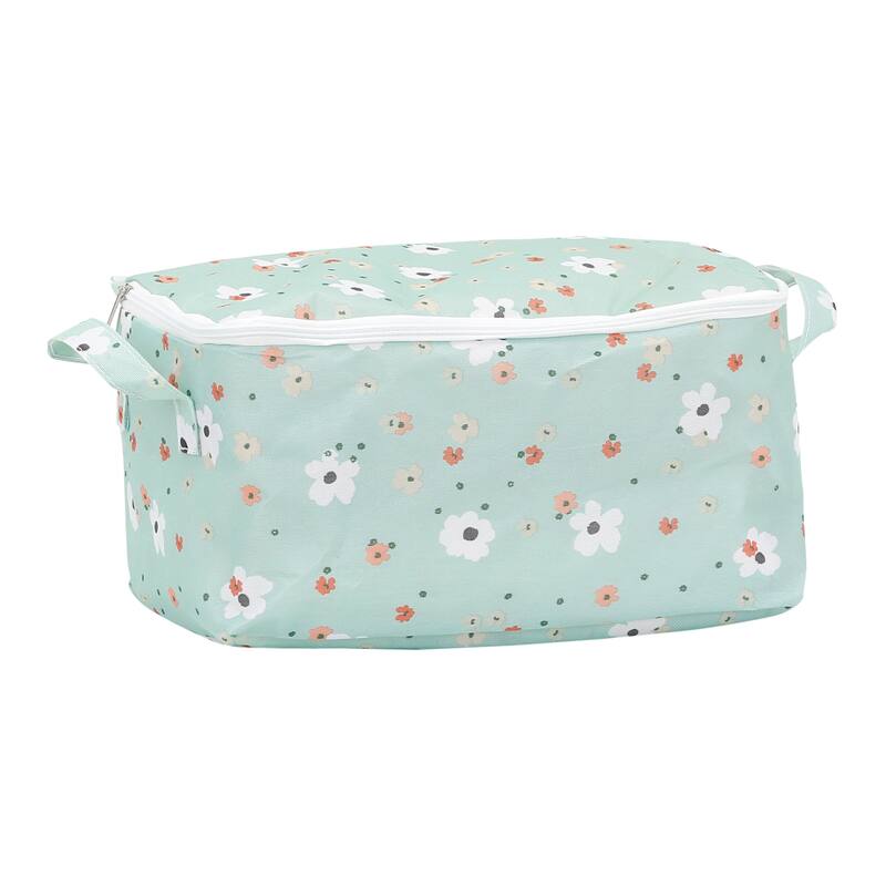 1 Pack Clothes Storage, Storage Bags, Moving Bags for Organizing Clothes, Closet Organizers and Storage with Handles Green - 14*10*8in