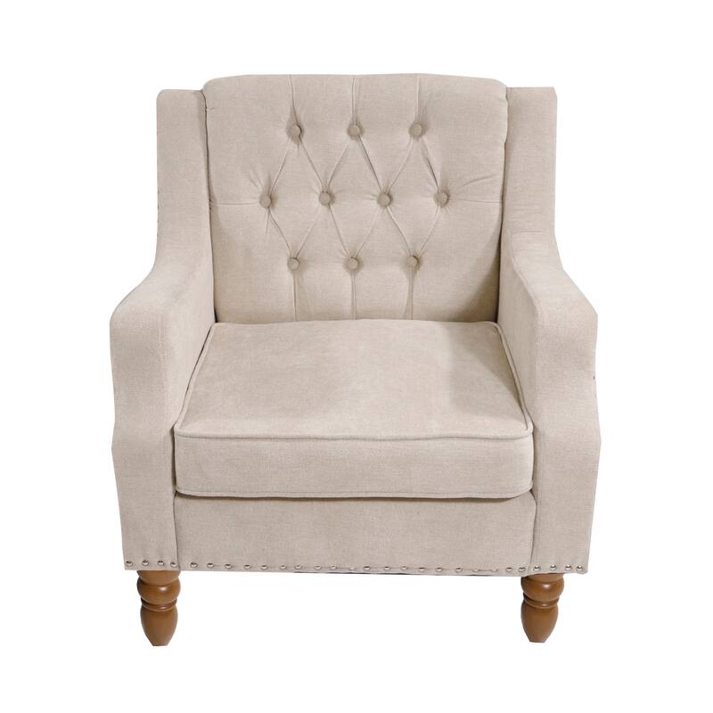 Ailsa Button-Tufted Upholstered Accent Chair by GDFStudio - 25.90"L x24.80"W x 29.50"H