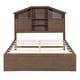 preview thumbnail 49 of 69, Wooden platform bed with house shaped storage headboard and drawers