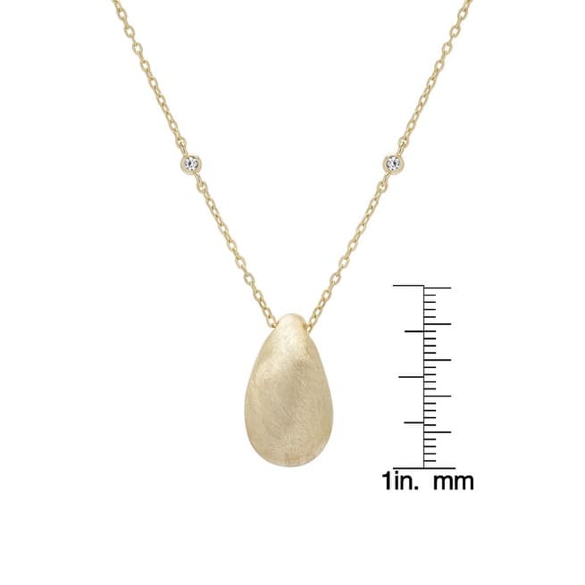 Victoria Townsend Gold over Sterling Silver Lab White Sapphire Teardrop Pendant