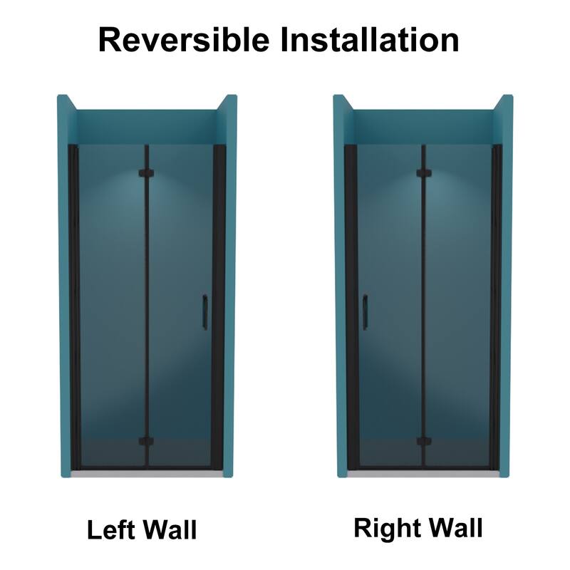 Semi-Frameless Shower Doors with Clear Glass