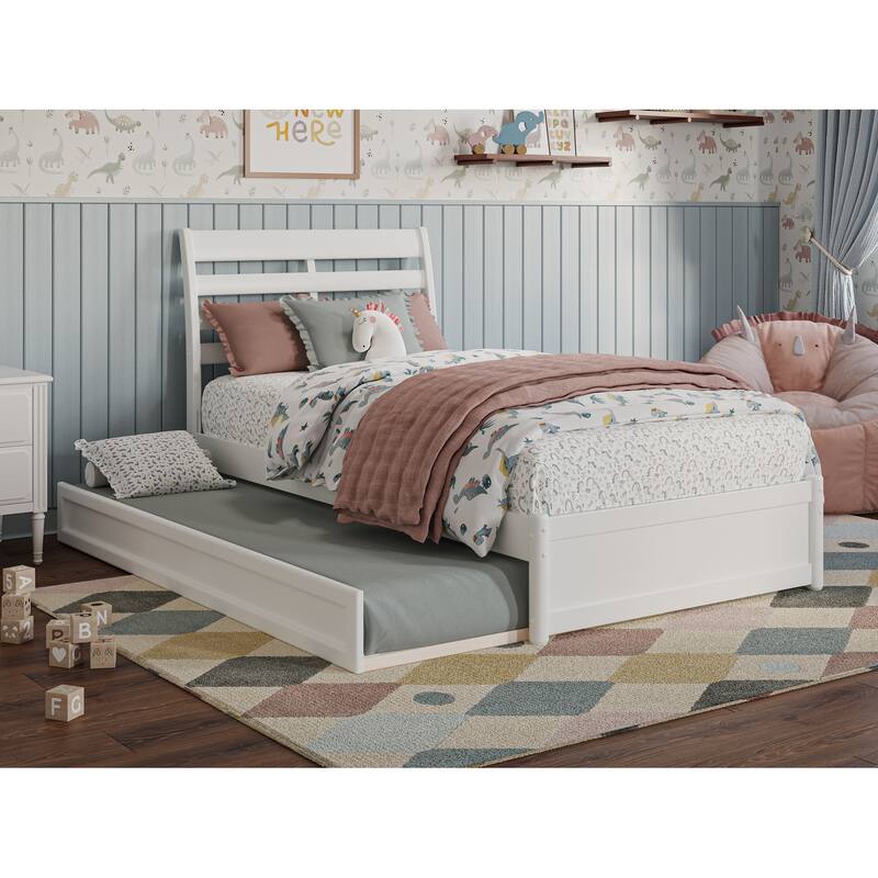 Emelie Platform Bed with Panel Footboard and Twin Trundle