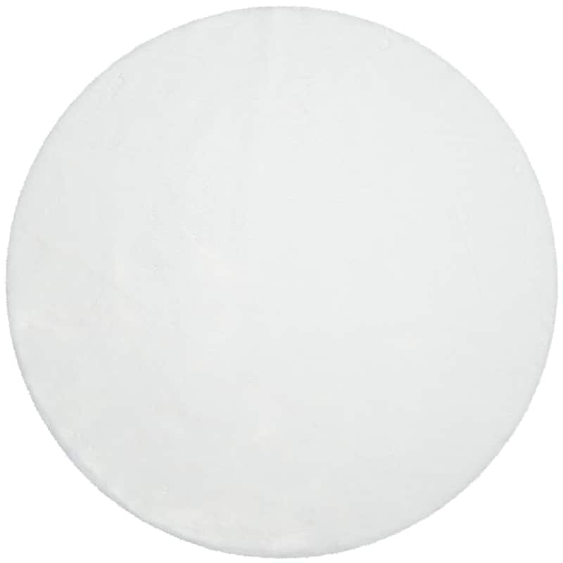 Well Woven Opal Crest Plush Glam Modern Area Rug - 2'11" Round - White - Round