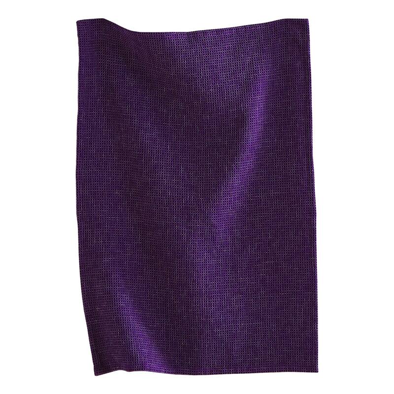 26"L x 18"W Classic Plum Cotton Waffle Weave Dishtowel Kitchen Towel Yellow Machine Washable