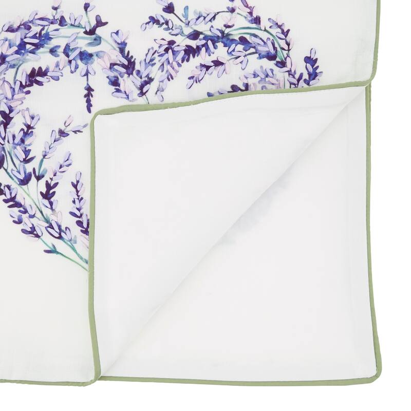 Lavender Heart Print Table Runner - Decorative Non-Reversible Lined Table Runner for Spring, Valentine's Day & Everyday, 16"x72"