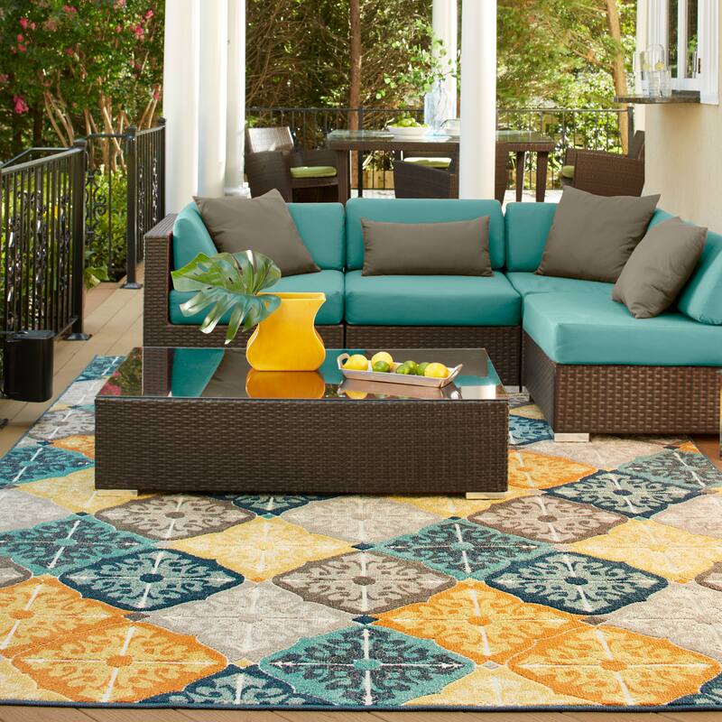 Vista Home Hammock Floral Panel Indoor-Outdoor Area Rug