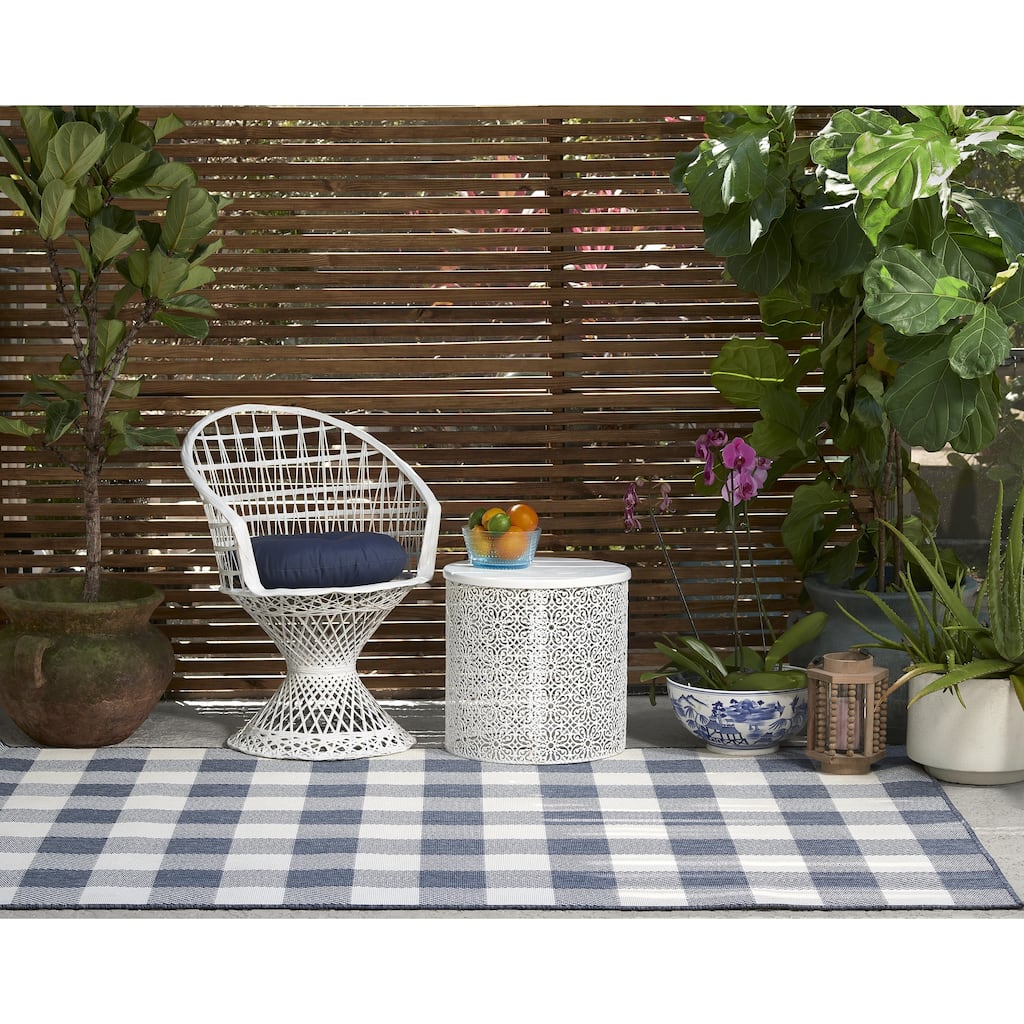 Momeni Baja Plaid Indoor/ Outdoor Area Rug.