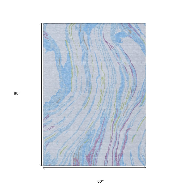 HomeRoots Abstract Transitional Rectangle Outdoor Rug