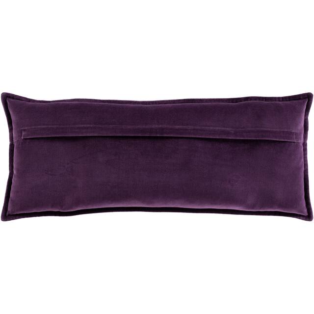 Vianne Solid Cotton Velvet 30-inch Lumbar Throw Pillow