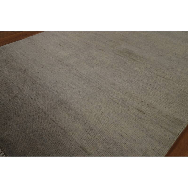 Green & Gray Gabbeh Oriental Rug Handmade Wool Carpet - 3'4" x 5'0"