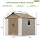 preview thumbnail 33 of 117, Patiowell 8' x 6' / 8' x 8' / 8' x 10 '/ 8' x 12' Plastic Outdoor Shed With Floor for Patio Furniture, Tools (Kick-It Shed)