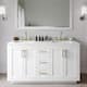 Option White / Giotto Quartz Top / Brushed Gold Hardware