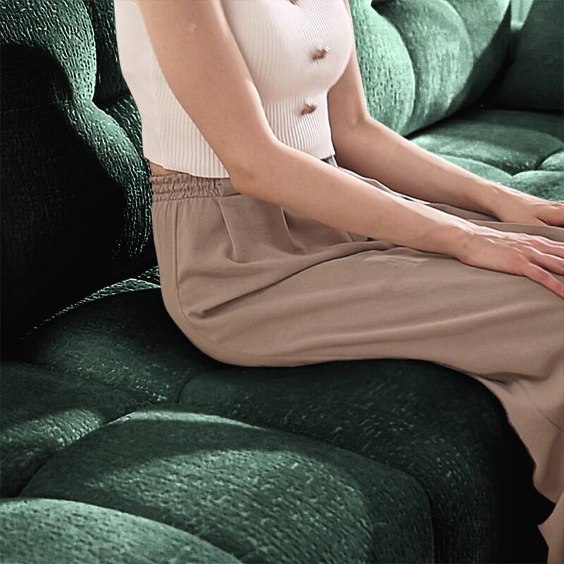 141.7" Chenille 5-Seat Sofa with Tufted Design & Sponge Cushions