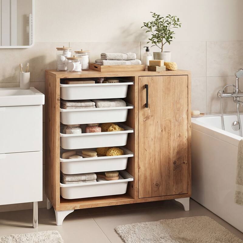 Gymax Buffet Cabinet Sideboard w/ Storage Coffee Bar Cabinet w/ 5