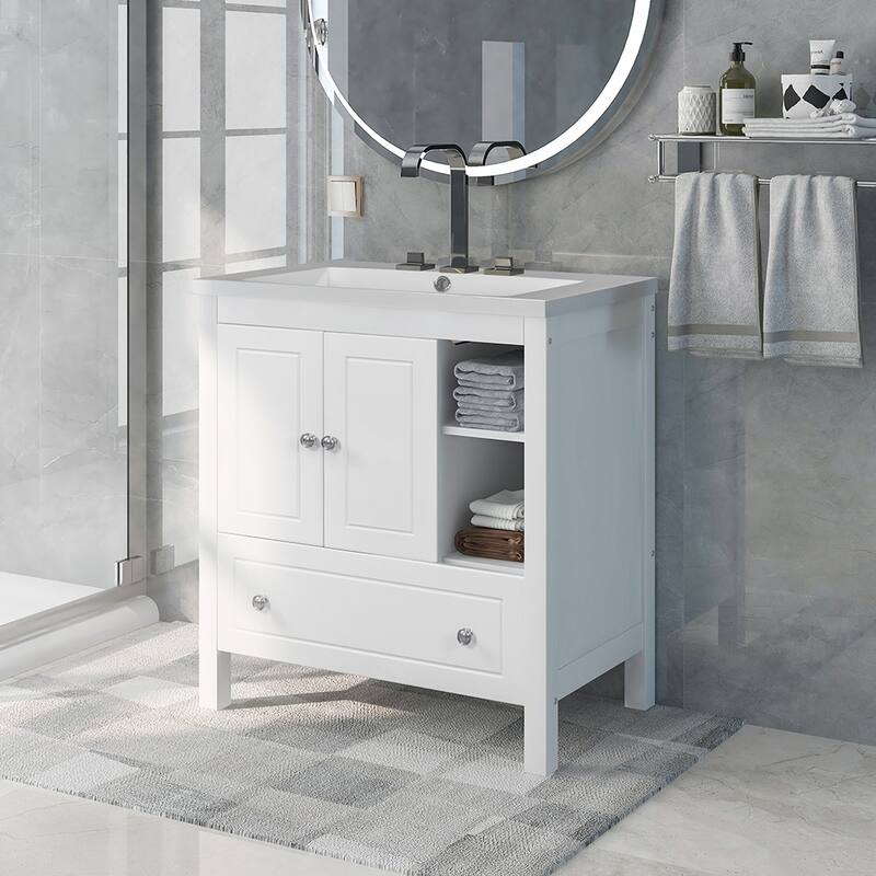 30" Bathroom Vanity with Sink Storage Cabinet and Drawers