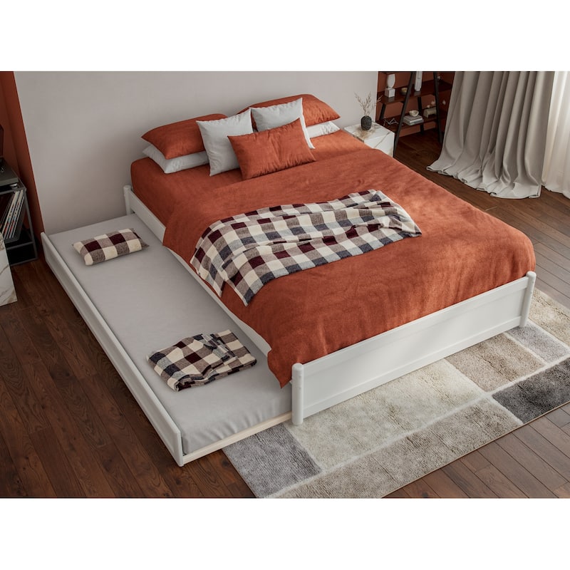 Barcelona Panel Platform Bed with Twin Trundle